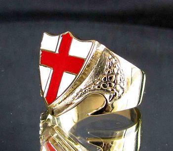 Bronze Ring Drachen Schild England Rotes Kreuz Swissringshop